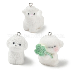 Flocky Opaque Resin Pendants&nbsp;RE-CBA098D-01P