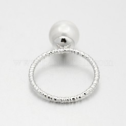 Brass Acrylic Pearl Finger Rings for Wedding Jewelry&nbsp;RJEW-J061-P