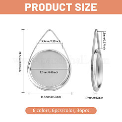 24Pcs 6 Colors Brass Pendant Cabochon Settings&nbsp;FIND-CA0010-44