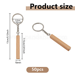 Alloy Wood Keychains&nbsp;KEYC-WH0053-014P