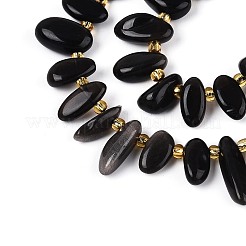 Natural Silver Sheen Obsidian Beads Strands&nbsp;G-Z091-A38