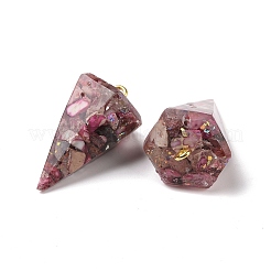 Transparent Resin Natural Imperial Jasper Chips Pendants&nbsp;G-E185-06G
