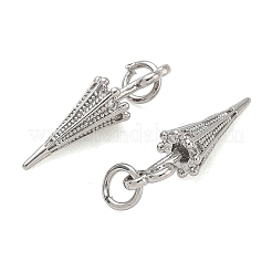 Brass Micro Pave Clear Cubic Zirconia Pendants&nbsp;KK-CBAD9DF-08P