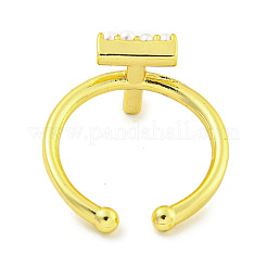 Rack Plating Brass Open Cuff Rings for Women&nbsp;RJEW-F162-01G-T