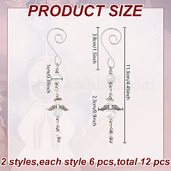 12Pcs 2 Styles Angel Glass & Alloy Pendant Decoration&nbsp;HJEW-GO00047
