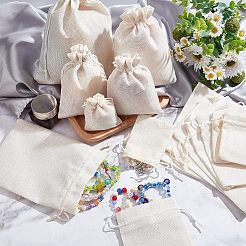 40Pcs 4 Sizes Polyester Imitation Burlap Packing Pouches Drawstring Bags&nbsp;ABAG-NB0001-66