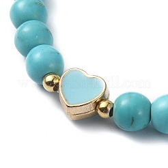 Natural & Synthetic Gemstone Round Beaded Stretch Bracelets&nbsp;BJEW-JB09881