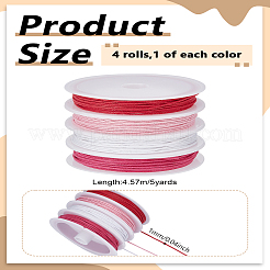 20 Yards 4 Colors Waxed Cotton Thread Cords&nbsp;YC-LP0001-05A