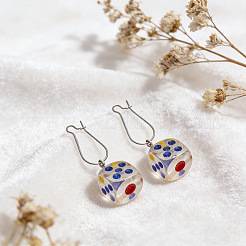 Iron & Acrylic Dangle Earrings for Women&nbsp;WGC3ABB-01