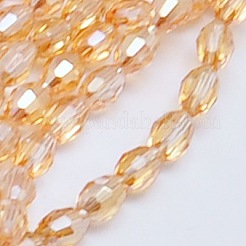 Electroplate Glass Beads Strands&nbsp;EGLA-J013-4X6mm-FM3