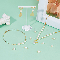 40Pcs Natural Cultured Freshwater Pearl Two Sides Polished Connector Charms&nbsp;PALLOY-FH00102