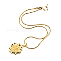 Virgin Mary Pendant Necklaces&nbsp;NJEW-S422-02G