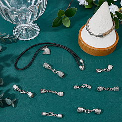 32Pcs 8 Styles Alloy Cord Ends&nbsp;HJEW-SC0003-12