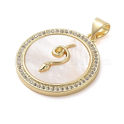 Brass Micro Pave Clear Cubic Zirconia Pendants&nbsp;KK-I712-55B-G