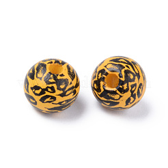 Painted Natural Wood Beads&nbsp;X-WOOD-S057-024