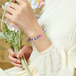 250Pcs Flower Printed Handmade Polymer Clay Beads&nbsp;CLAY-SP0001-18