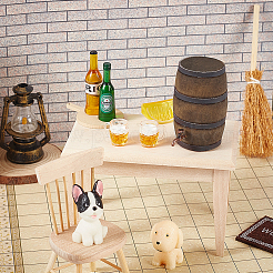 3Pcs 2 Styles Wooden Wine Barrel Miniature Ornaments&nbsp;AJEW-GA0008-25