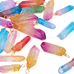 20Pcs Natural Dyed Quartz Pendants&nbsp;PALLOY-TAC0246