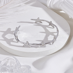 1Pc Stainless Steel Open Cuff Bangles for Women&nbsp;BJEW-LP0003-48B