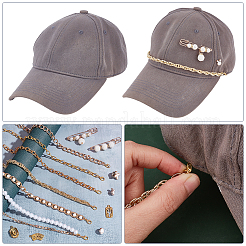 Aluminum & Brass Hat Chain & Alloy Brooches & Buttons & Alloy Pendant & 304 Stainless Steel Jump Rings&nbsp;HJEW-WR00036