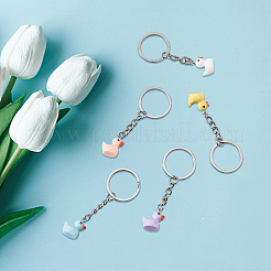 40Pcs 5 Colors Mini Duck Resin Pendant Keychain&nbsp;KEYC-PH01492