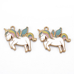 Rack Plating Alloy Enamel Pendants&nbsp;X-ENAM-S126-068-NR
