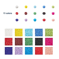 195G 15 Colors Glass Seed Beads&nbsp;SEED-YW0001-11A