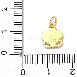 925 Sterling Silver Pave Clear Cubic Zirconia Smiling Face Cloud Flower Charms&nbsp;STER-A051-03G