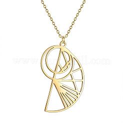 304 Stainless Steel Geometric Shell Shape Pendant Necklaces&nbsp;FS-WG20C55-01