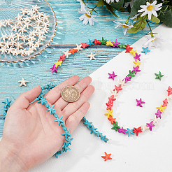 6 Strands 3 Style Synthetic Turquoise Beads Strands&nbsp;G-FH0001-49