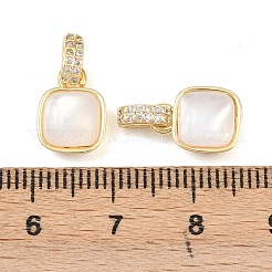 Brass Micro Pave Cubic Zirconia Pendants&nbsp;KK-C248-03G