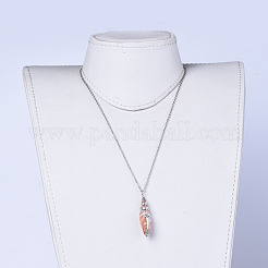 Sea Shell Pendants Necklaces&nbsp;NJEW-JN02366-M
