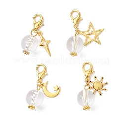 Acrylic Round Beads & Alloy Pendant Decorations&nbsp;HJEW-JM04639