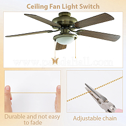 3Pcs Butterfly Alloy Rhinestone Charms Ceiling Fan Pull Chain Extenders&nbsp;HJEW--CP00040