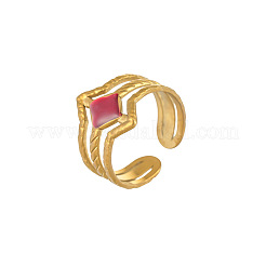 304 Stainless Steel Enamel Cuff Open Rings&nbsp;WG5FBDE-01