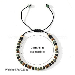 Ethnic Style Natural Mixed Gemstone Column Beads Braided Bead Bracelets for Men Women&nbsp;BR3776-1