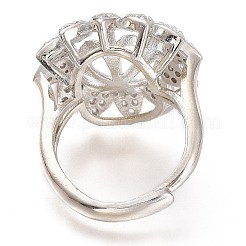 Adjustable Brass Finger Cup Peg Ring Settings&nbsp;ZIRC-I049-06P