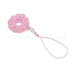 Cat Eye Flower Pendant Decorations&nbsp;HJEW-TA00419-02