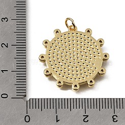 Brass Micro Pave Clear Cubic Zirconia Pendants&nbsp;KK-C262-13B-G