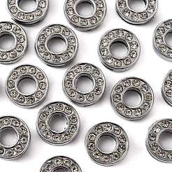 Alloy Initial Slide Charms with Grade A Rhinestones&nbsp;ALRI-R032-O-FF