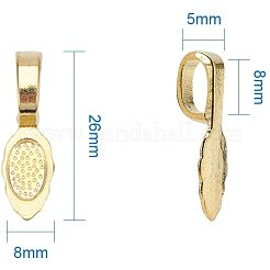 Tibetan Style Alloy Glue-on Flat Pad Bails&nbsp;TIBEB-PH0004-12
