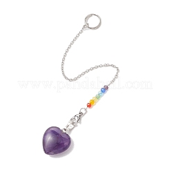 5Pcs Natural Amethyst Dowsing Pendulums&nbsp;PALLOY-JF05238