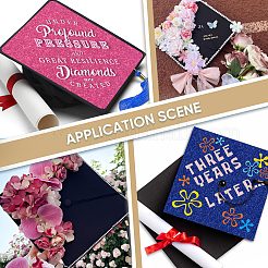 Square EVA Glitter Graduation Cap Topper Stickers Kits&nbsp;DIY-CP0011-31B
