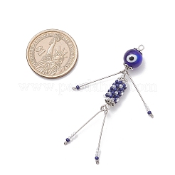 Glass Seed Beaded Human Pendants&nbsp;PALLOY-MZ00997-06