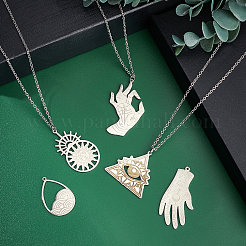 10Pcs 5 Style 201 Stainless Steel Pendants&nbsp;STAS-UN0034-08