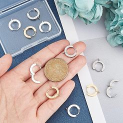12Pcs 3 Colors 304 Stainless Steel Huggie Hoop Earrings Findings&nbsp;STAS-UN0023-05