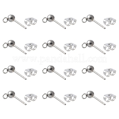40Pcs 304 Stainless Steel Ball Post Stud Earring Findings&nbsp;STAS-FS0001-76P