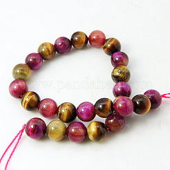 Natural Rose Tiger Eye(Dyed & Heated) and Yellow Tiger Eye(Dyed & Heated) Beads Strands&nbsp;X-G-G101-4mm-1