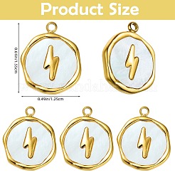 5Pcs 304 Stainless Steel Pendants&nbsp;STAS-SZ0003-46G-04