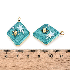 304 Stainless Steel and Enamel Resin ABS Imitation Pearl Pendants&nbsp;STAS-T069-84